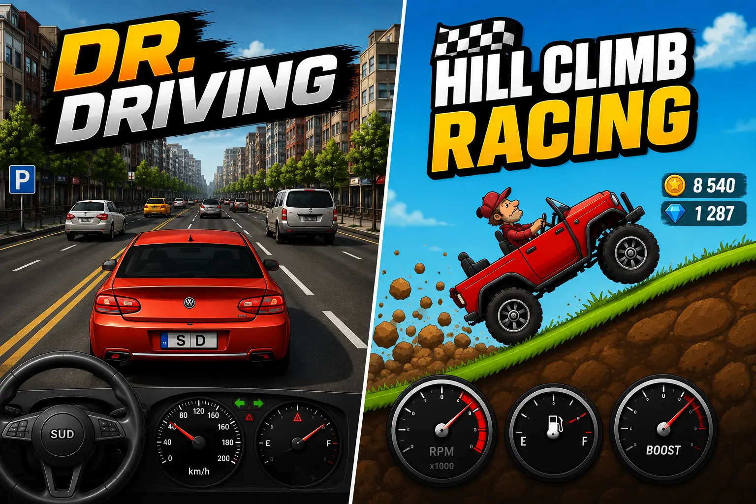 Dr Driving Hill Climb Racing best offline android games under 100MB